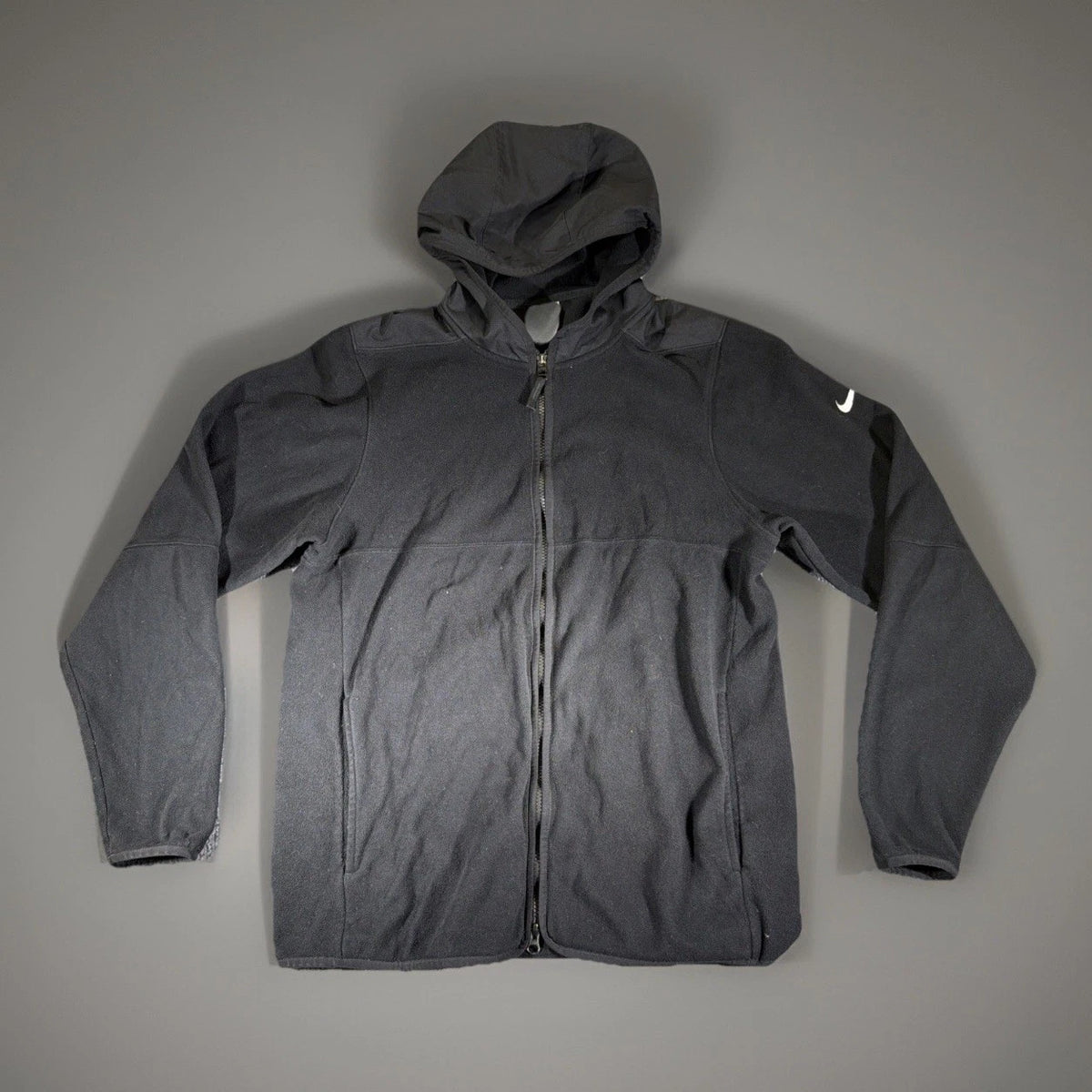 Nike Hoodie Mens M Size Black Dri-FIT Full Zip Fleece Sweatshirt Athletic Jacket