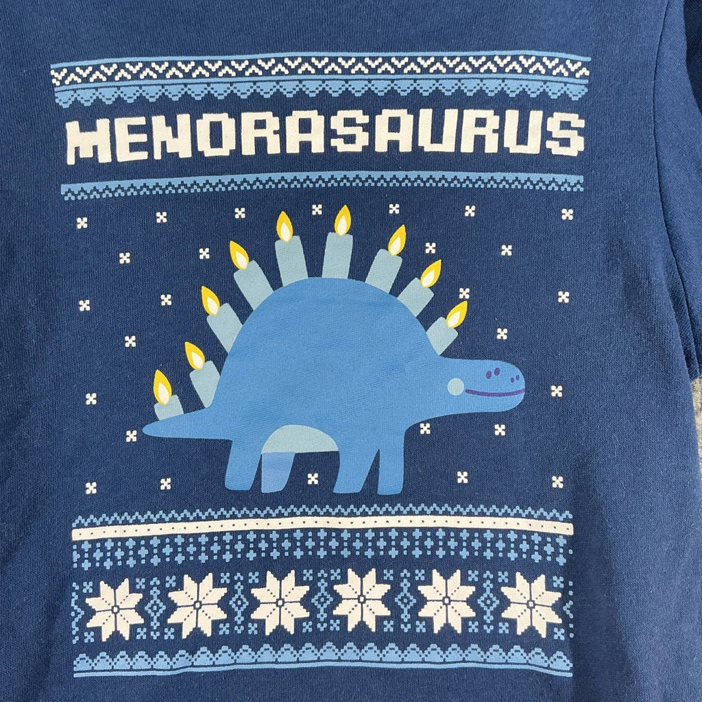 Funny Ugly Hanukkah Sweater Dinosaur Menorah Dino Sweatshirt Size M