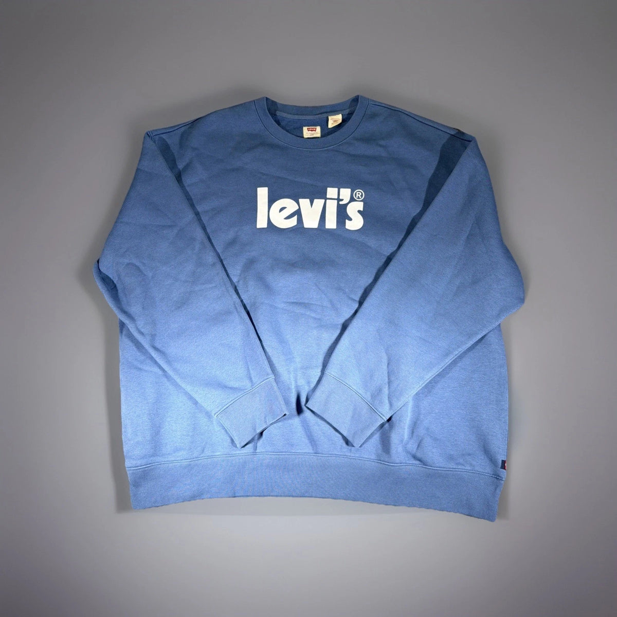 Levi's Sweatshirt Men's XL Long Sleeve Spell Out Logo Crew Neck Blue