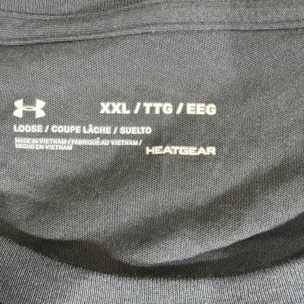 2XL Under Armour Black W/ Grey Logo T Shirt Loose Headgear