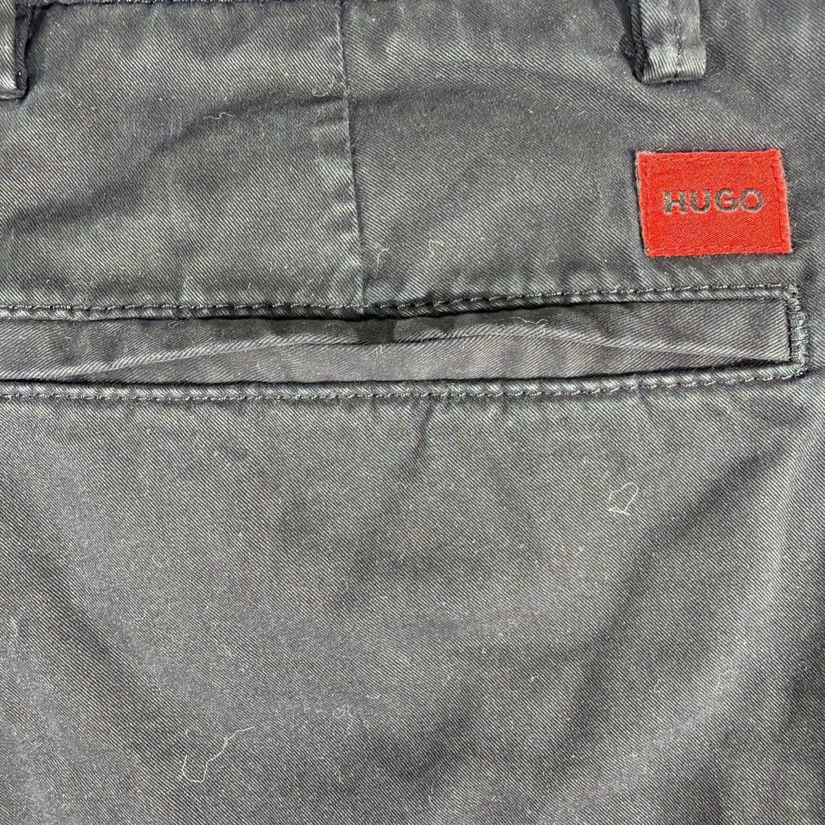 HUGO BOSS Slice Shorts Mens 28 Black Slim Fit Stretch Chino Preppy Flat Front
