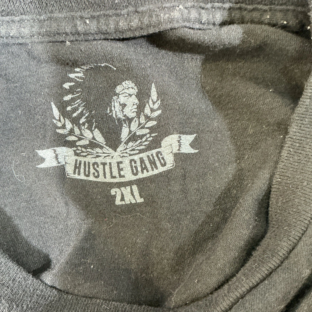 Hustle Gang Macro Classics Logo T-shirt is a black cotton tee 2 XL Size
