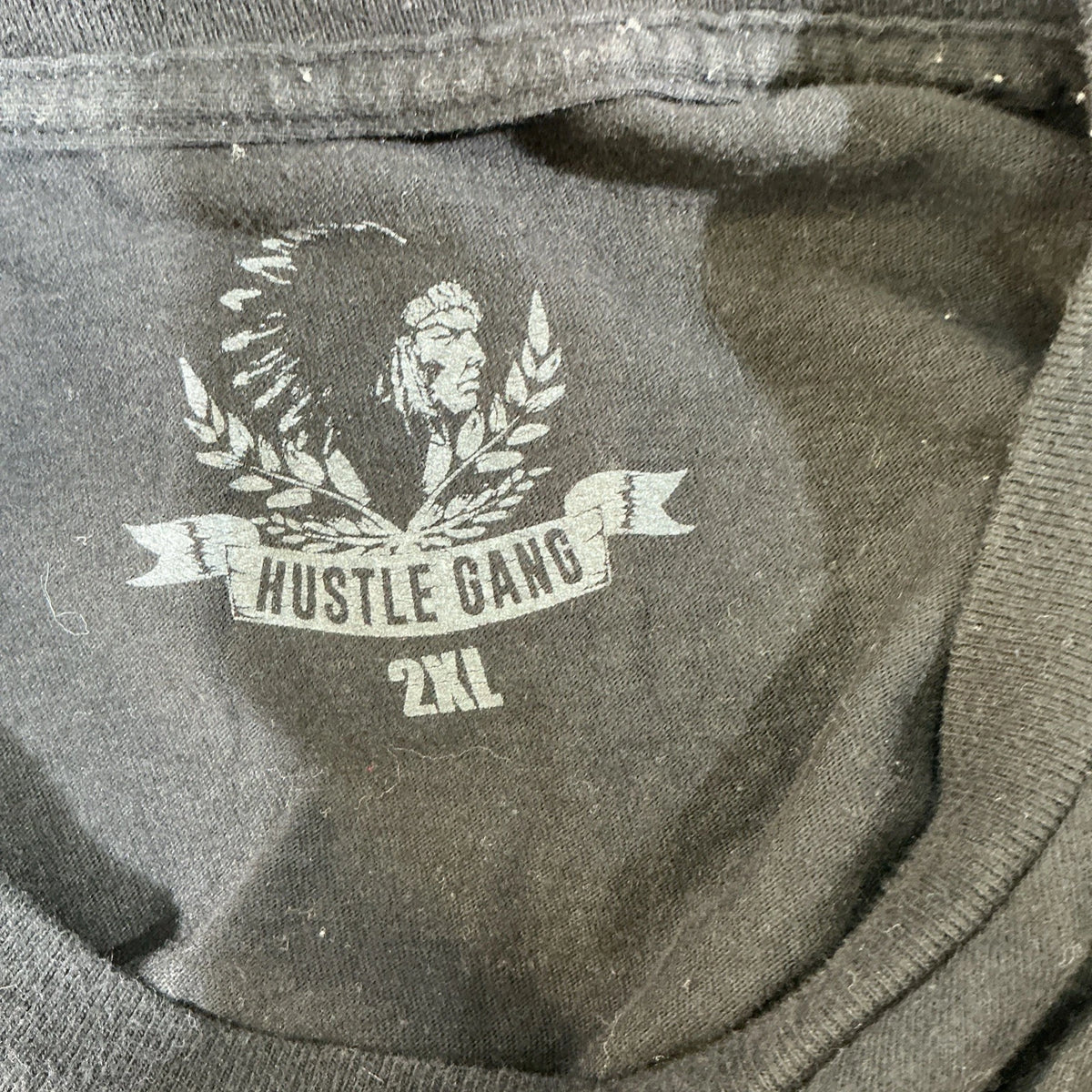 Hustle Gang Macro Classics Logo T-shirt is a black cotton tee 2 XL Size