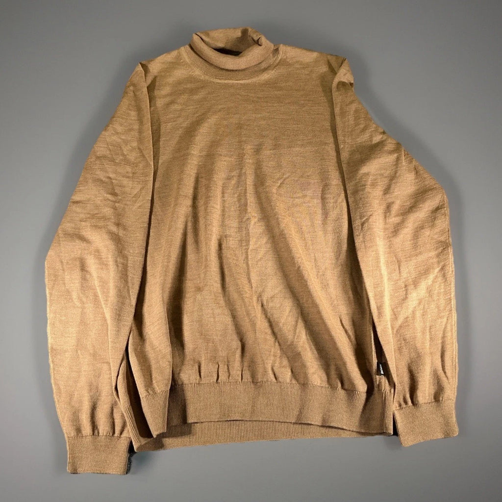 Hugo Boss Turtleneck Longsleeve Beige Size Medium Luxury Men Dress up Rare Style