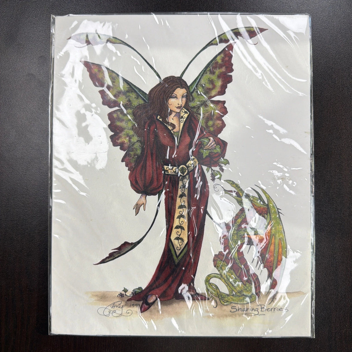 Sharing Berries Print by Fantasy Artist Amy Brown   8.5 x 11
