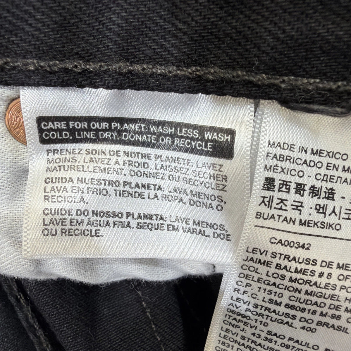 Levis 501 Made in USA Jeans 42x32 Men’s White Oak Cone Denim Black XXL Size