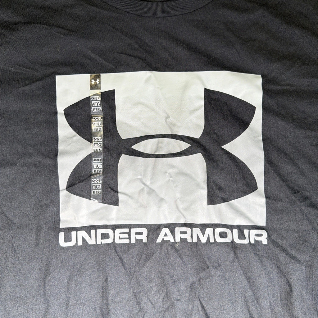 2XL Under Armour Black W/ Grey Logo T Shirt Loose Headgear