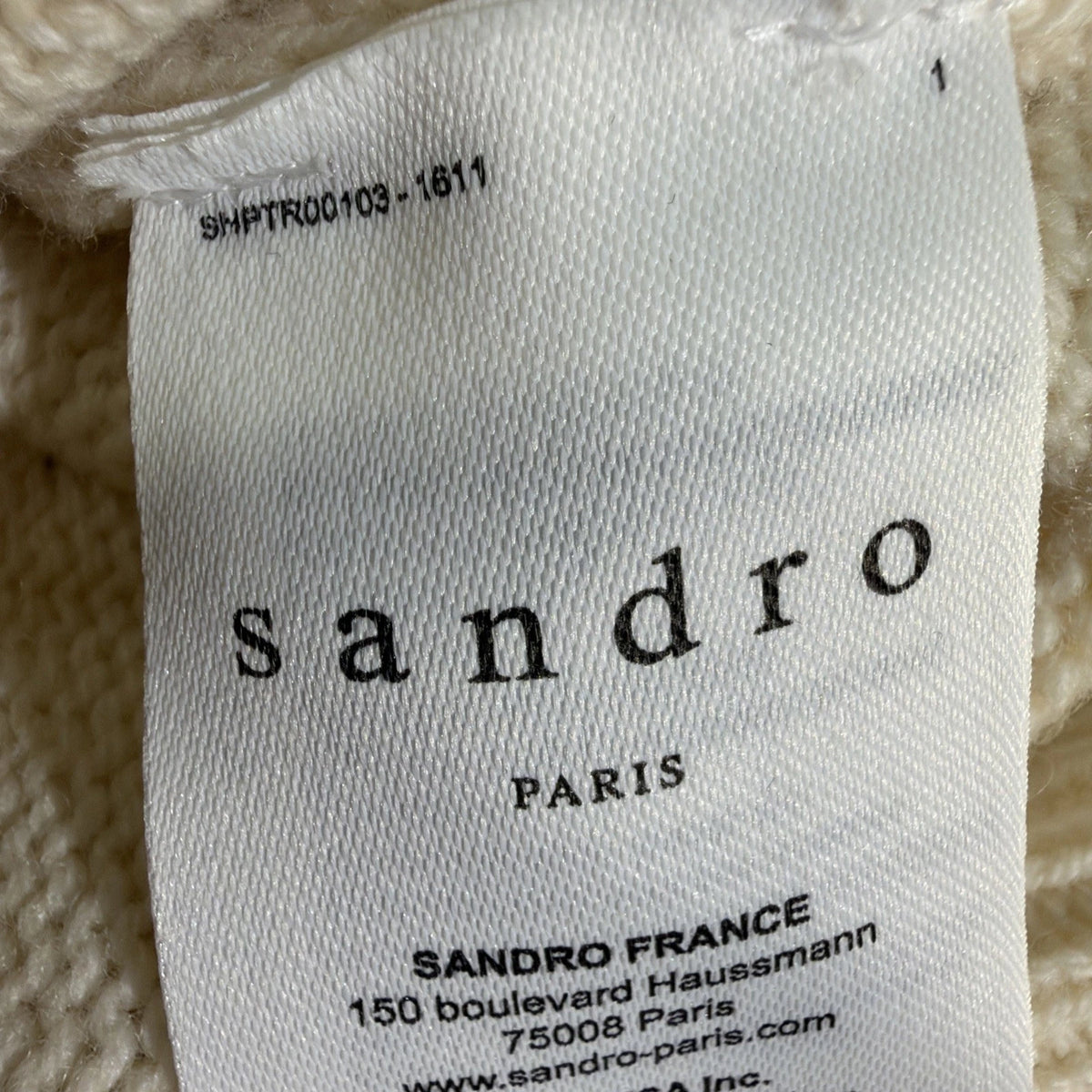 Sandro Paris cream turtleneck sweater, frequently