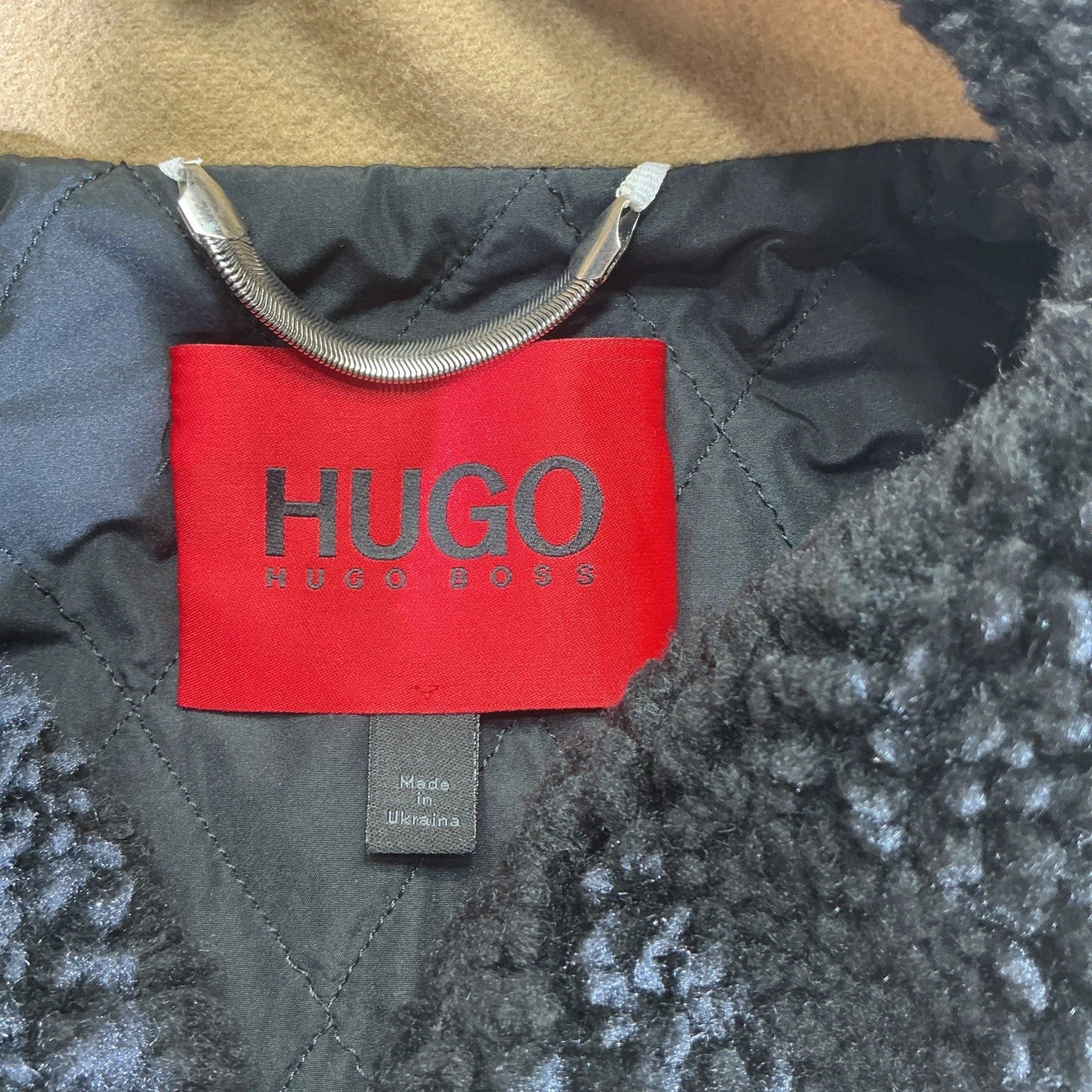 Hugo Boss Beige Sherpa Collar Jacket Size M