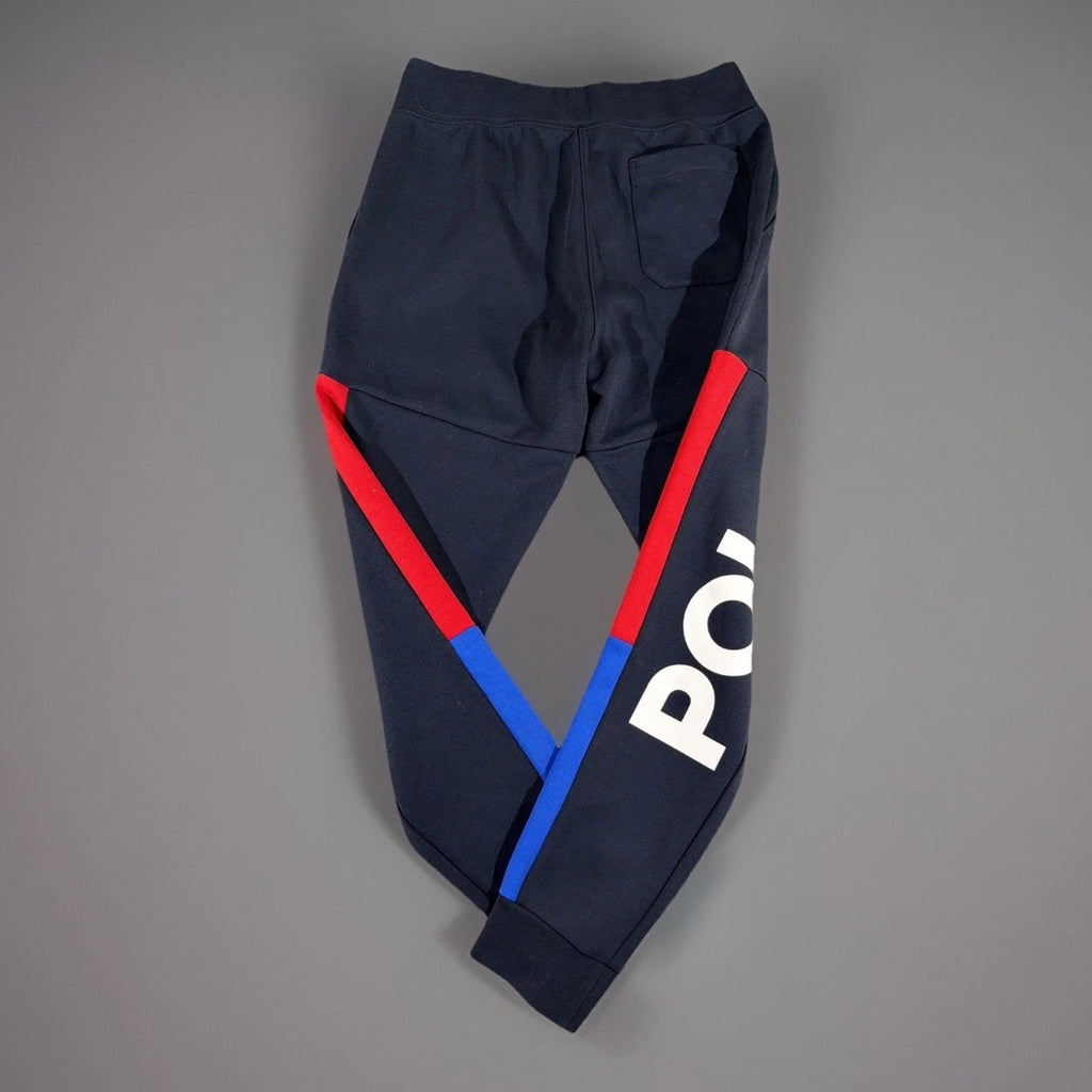 Polo Ralph Lauren Men's Navy Colorblock Side Logo Double Knit Logo Jogger Pants
