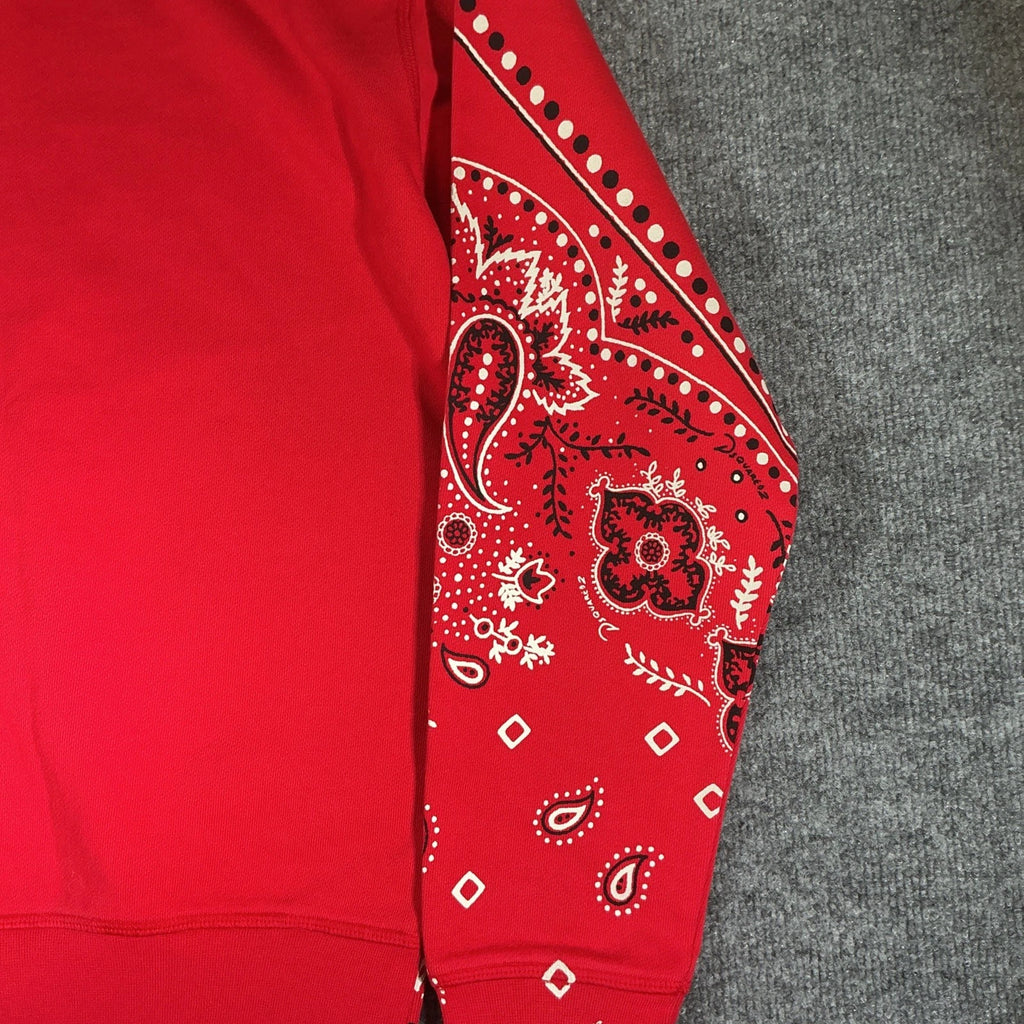 DSQUARED2 Crewneck Sweatshirt Paisley Print Red Sz L