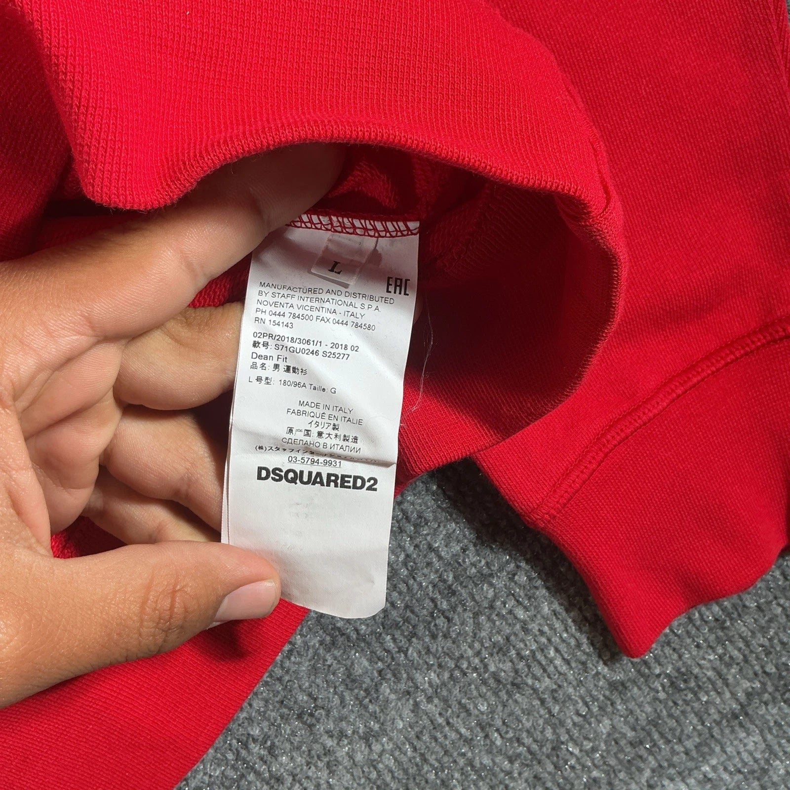DSQUARED2 Crewneck Sweatshirt Paisley Print Red Sz L