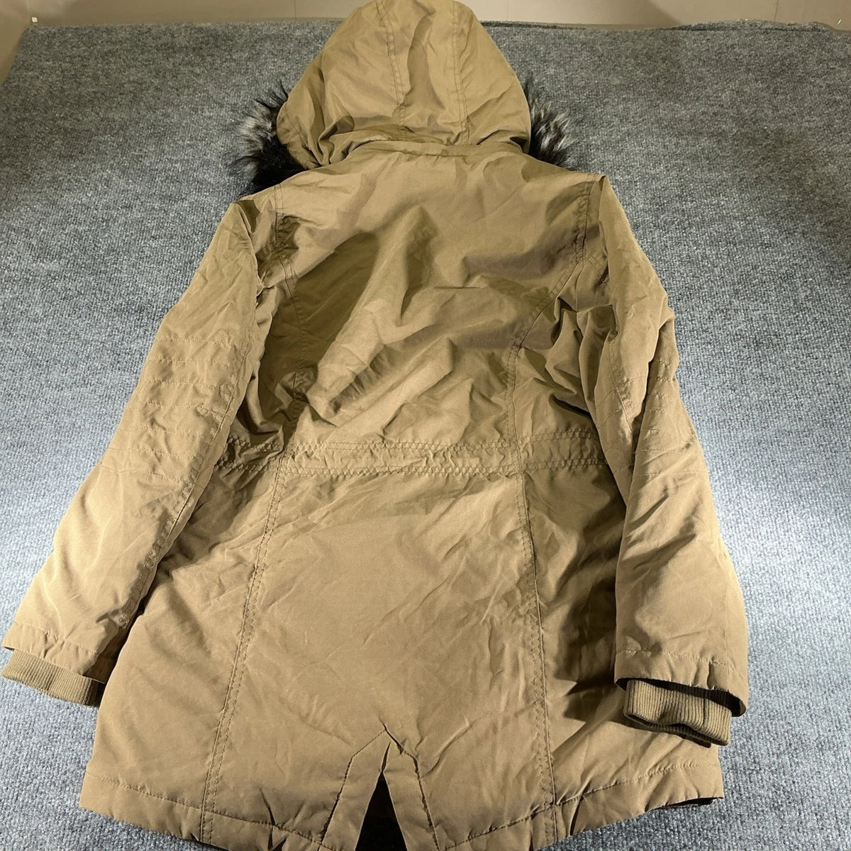 SEBBY Womens Faux-Fur Trim Hooded Anorak Jacket Sherpa Lined Parka Coat Small