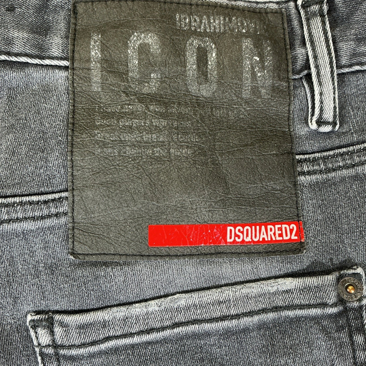 Dsquared2 Men's Black Slim Fit Distressed Paint Splatter Jeans – Size 44
