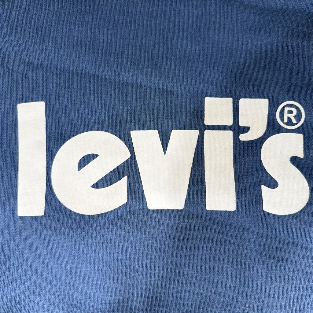 Levi's Sweatshirt Men's XL Long Sleeve Spell Out Logo Crew Neck Blue