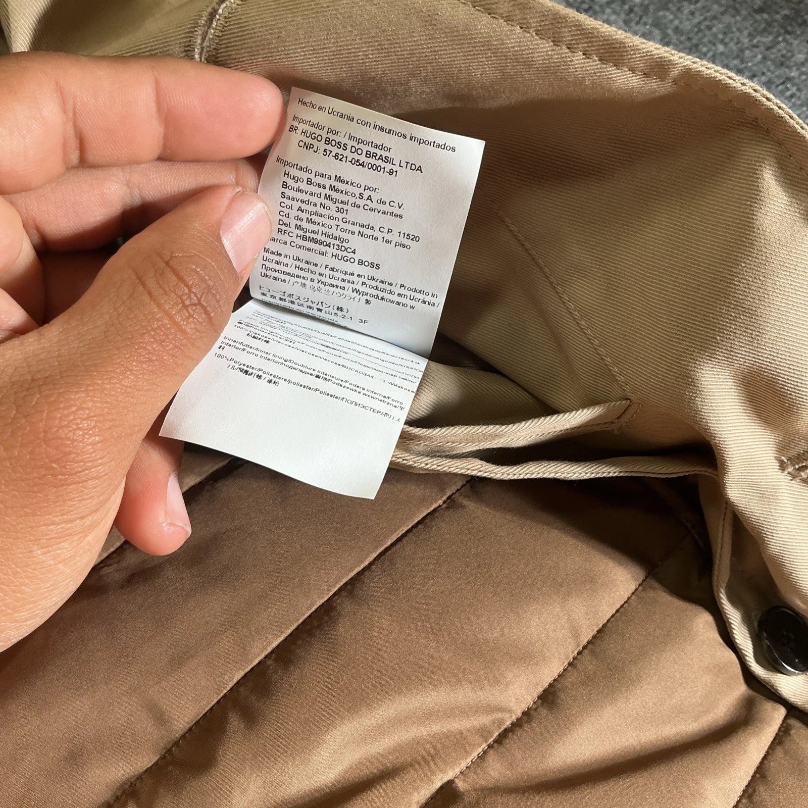 Tan Hugo Boss Trench Coat