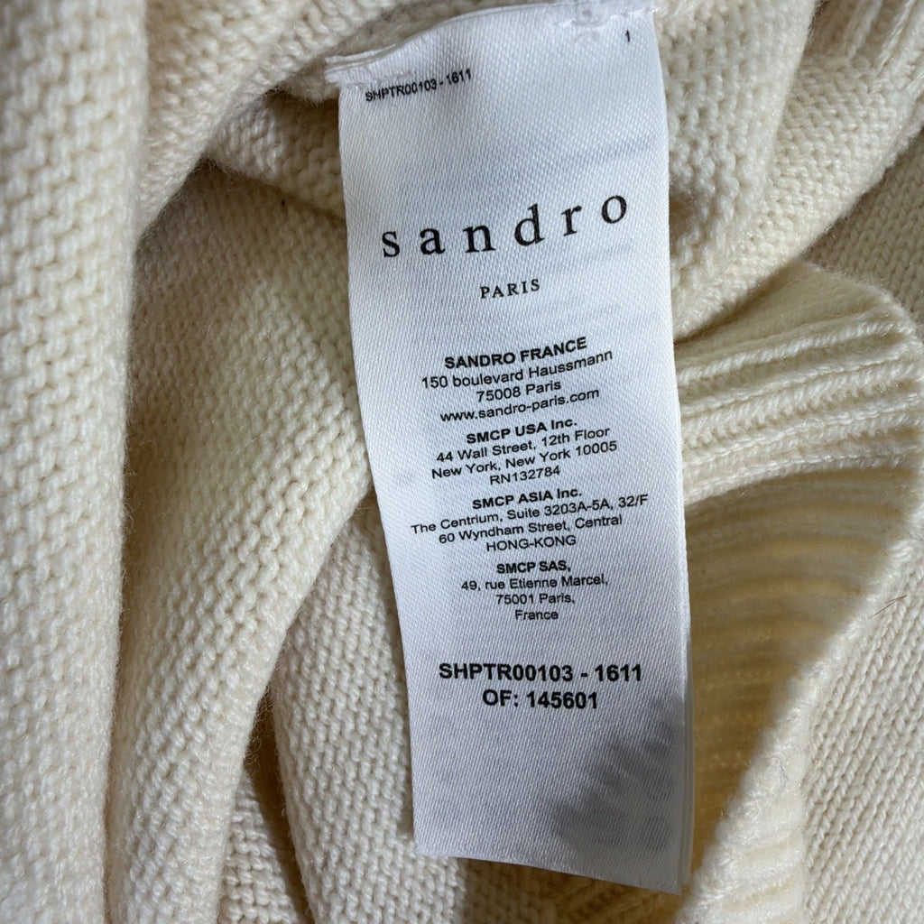 Sandro Paris cream turtleneck sweater, frequently