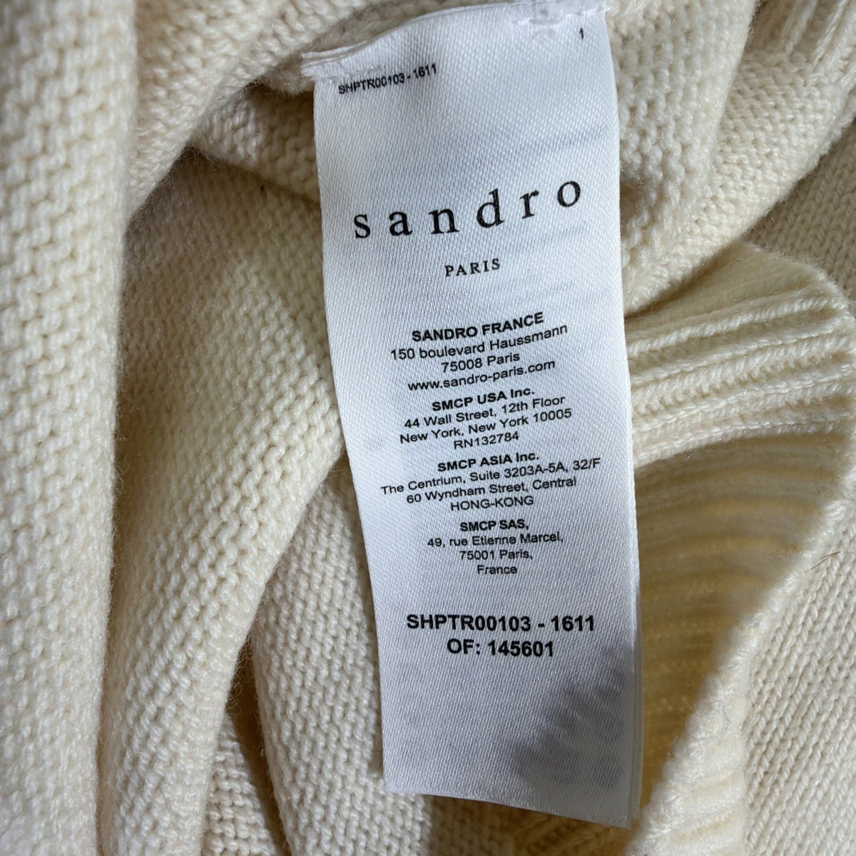 Sandro Paris cream turtleneck sweater, frequently