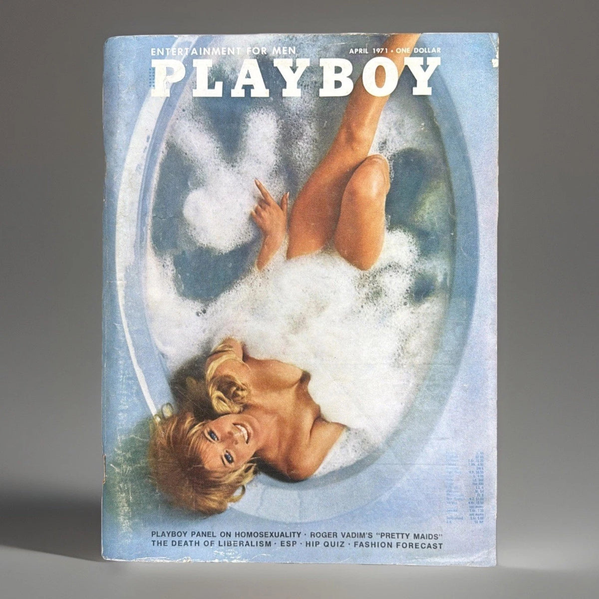 VINTAGE PLAYBOY MAGAZINE APRIL 1971, CHRIS CRANSTON CENTER, HOMOSEXUALS, VERY G