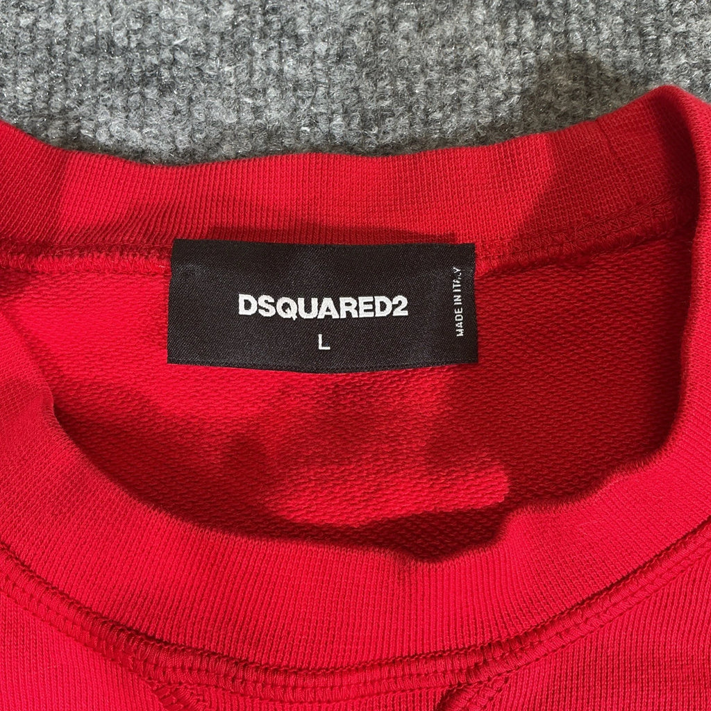 DSQUARED2 Crewneck Sweatshirt Paisley Print Red Sz L