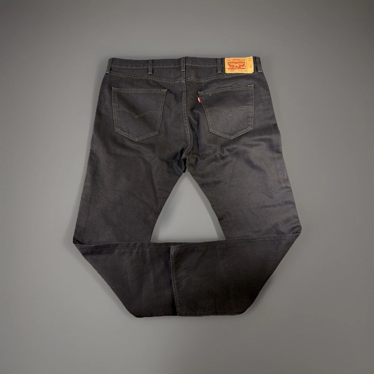 Levis 501 Made in USA Jeans 42x32 Men’s White Oak Cone Denim Black XXL Size