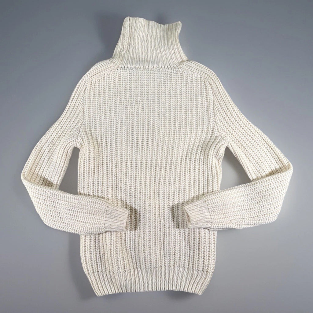 HUGO BOSS turtleneck sweater is a men's cashmere pullover in White Color