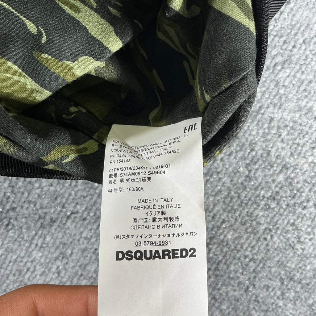 Dsquared2 BlackGreen Camouflage Print Cotton Nylon Bomber Jacket S Size Fashion