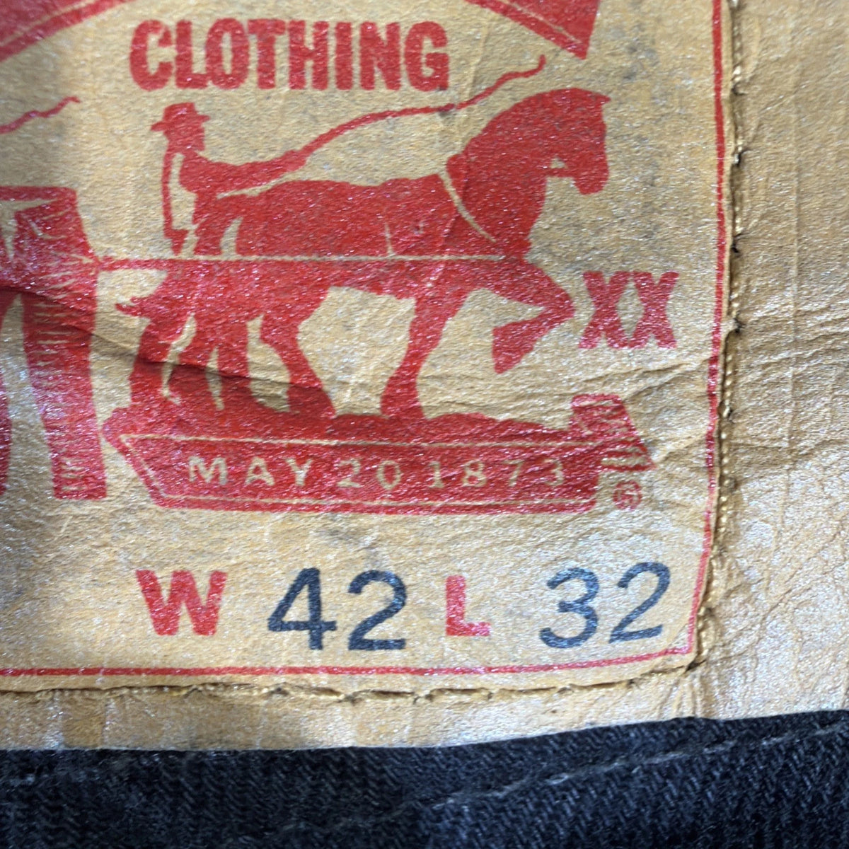 Levis 501 Made in USA Jeans 42x32 Men’s White Oak Cone Denim Black XXL Size