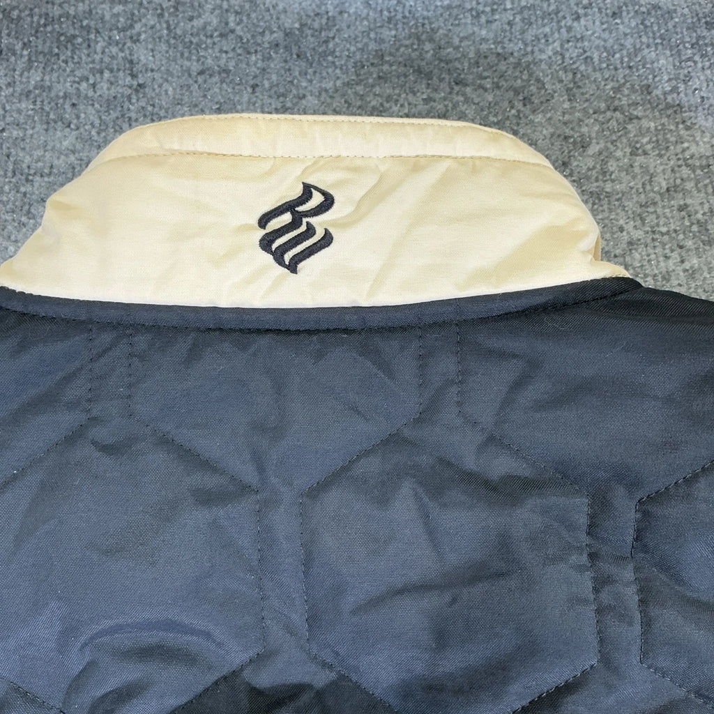 Vintage Y2K RocaWear Bomber Jacket Embroidered Logo Streetwear Zip Up Blue XXL
