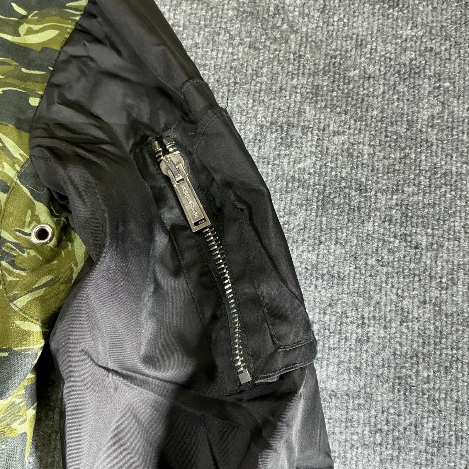 Dsquared2 BlackGreen Camouflage Print Cotton Nylon Bomber Jacket S Size Fashion