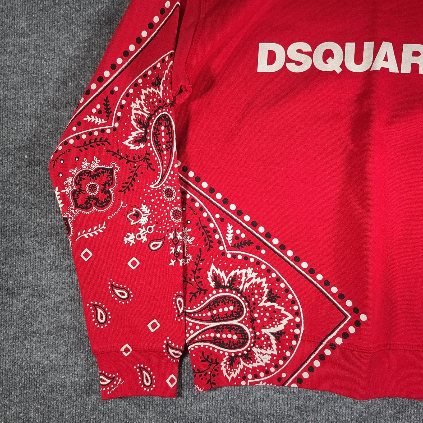 DSQUARED2 Crewneck Sweatshirt Paisley Print Red Sz L