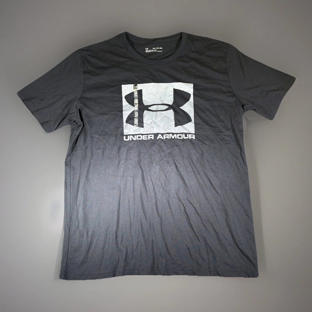 2XL Under Armour Black W/ Grey Logo T Shirt Loose Headgear