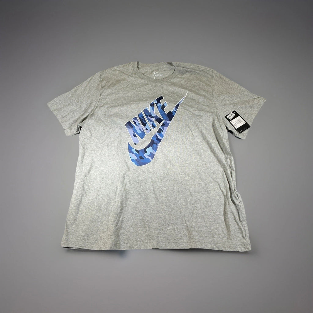 Nike Shirt Men's Gray Tee Camo Logo Graphic Tee Short Sleeve Sz XL BY
