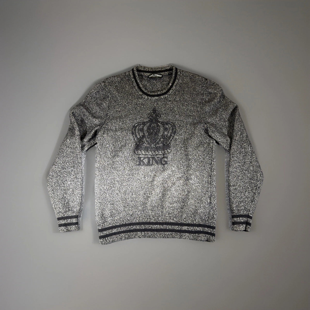 Dolce & Gabbana Boy's Crown King Cashmere Sweater Gray | Sz 50