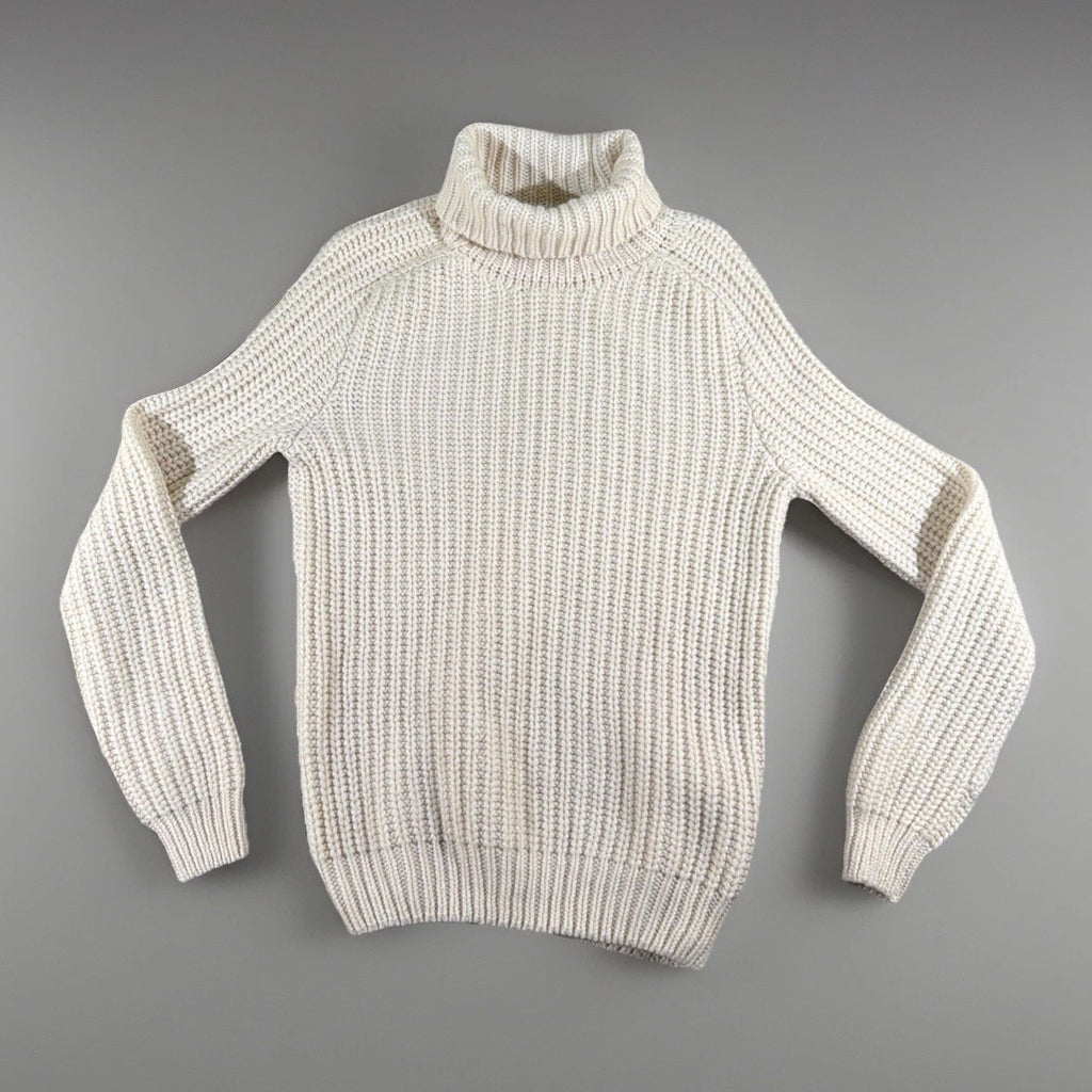 HUGO BOSS turtleneck sweater is a men's cashmere pullover in White Color