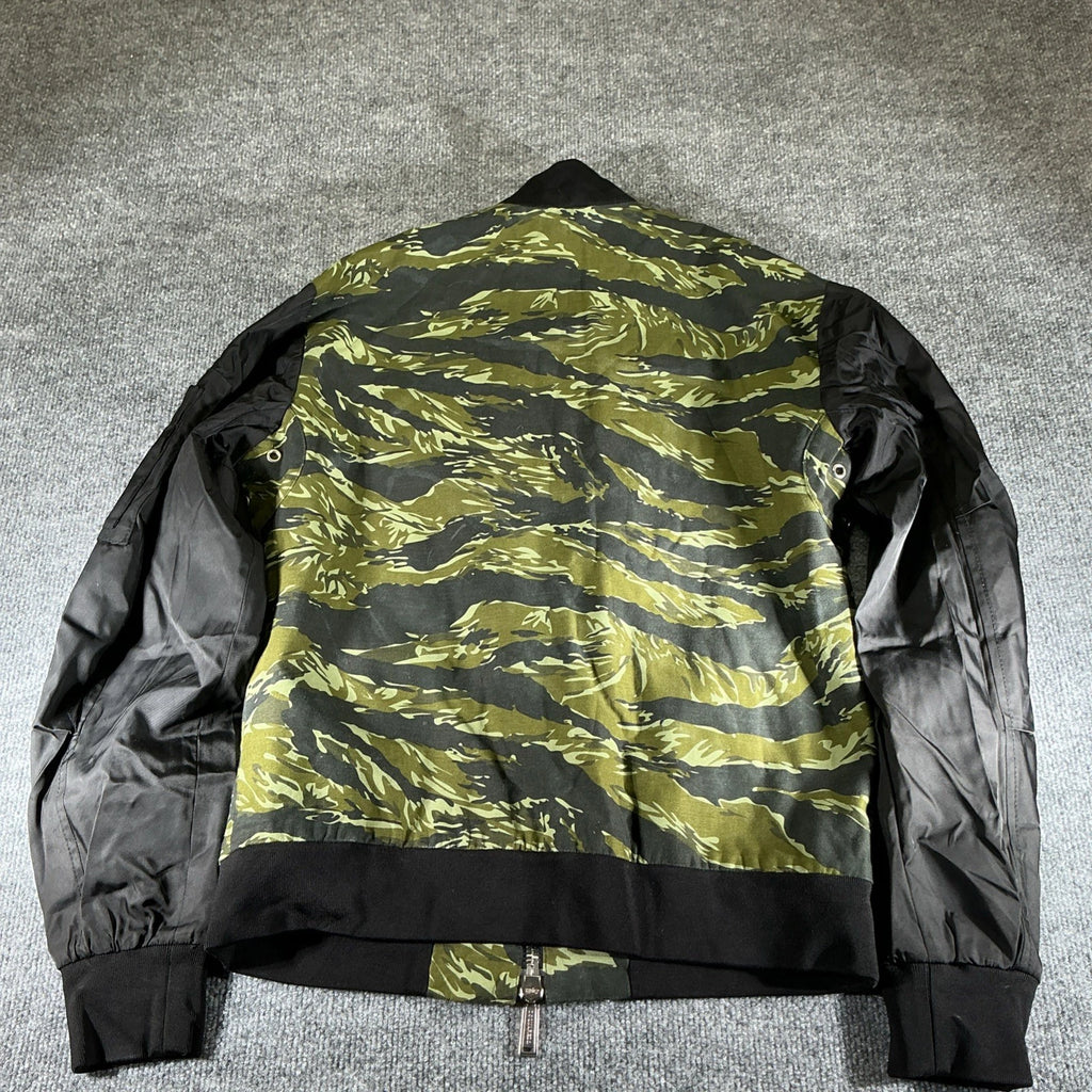 Dsquared2 BlackGreen Camouflage Print Cotton Nylon Bomber Jacket S Size Fashion