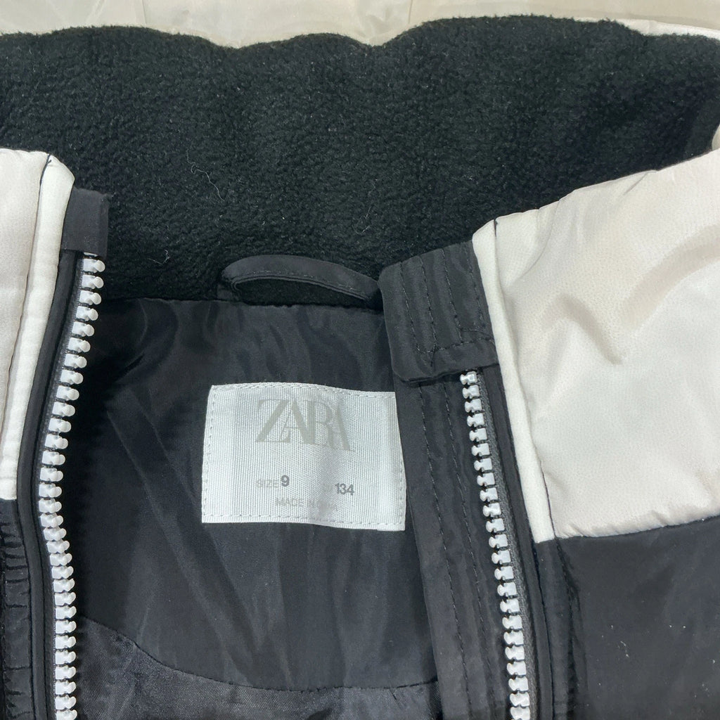Zara hooded water-resistant jacket in black and white Size M