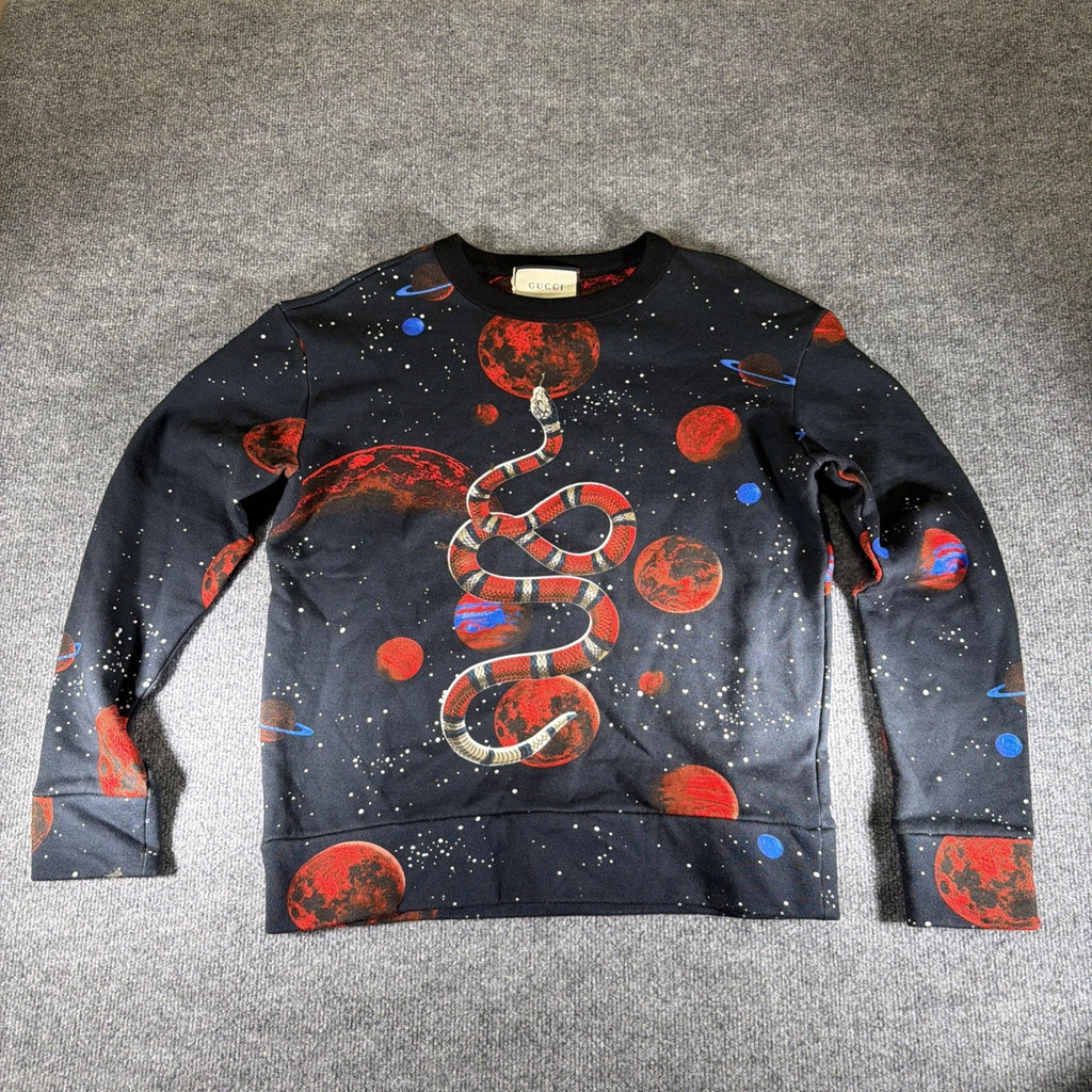 Gucci Sweatshirt King Snake Size S Men's Black Unique Collectible Rare Swethshir