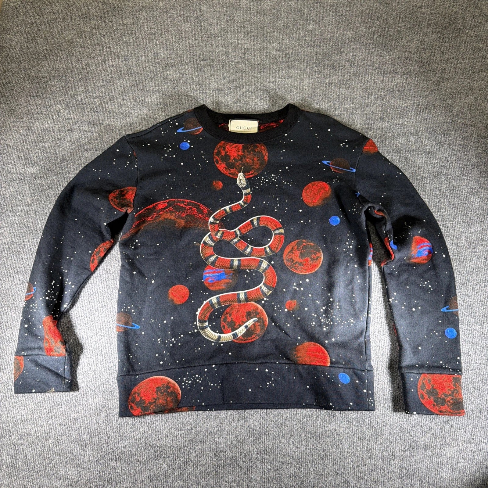 Gucci Sweatshirt King Snake Size S Men's Black Unique Collectible Rare Swethshir