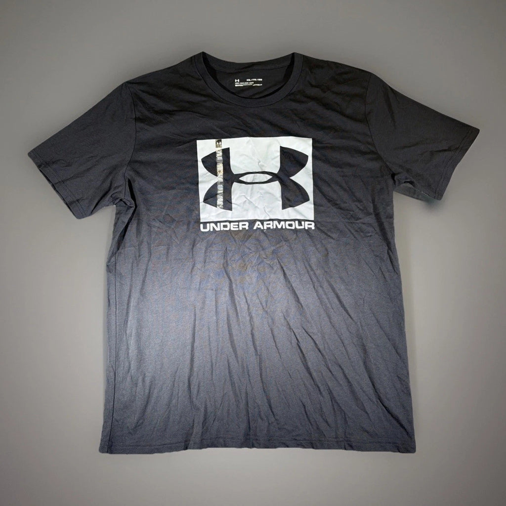 2XL Under Armour Black W/ Grey Logo T Shirt Loose Headgear