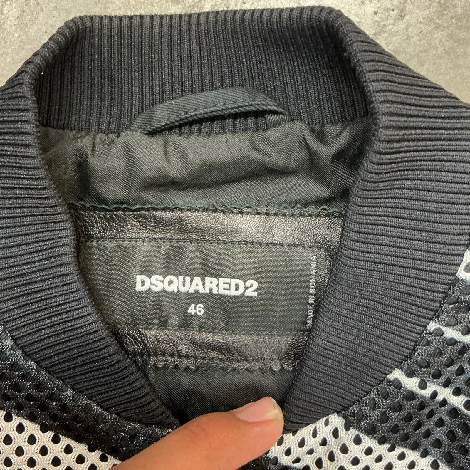 Dsquared2 Leather & Cotton Drum Jacket 46 Small Excellent Condition