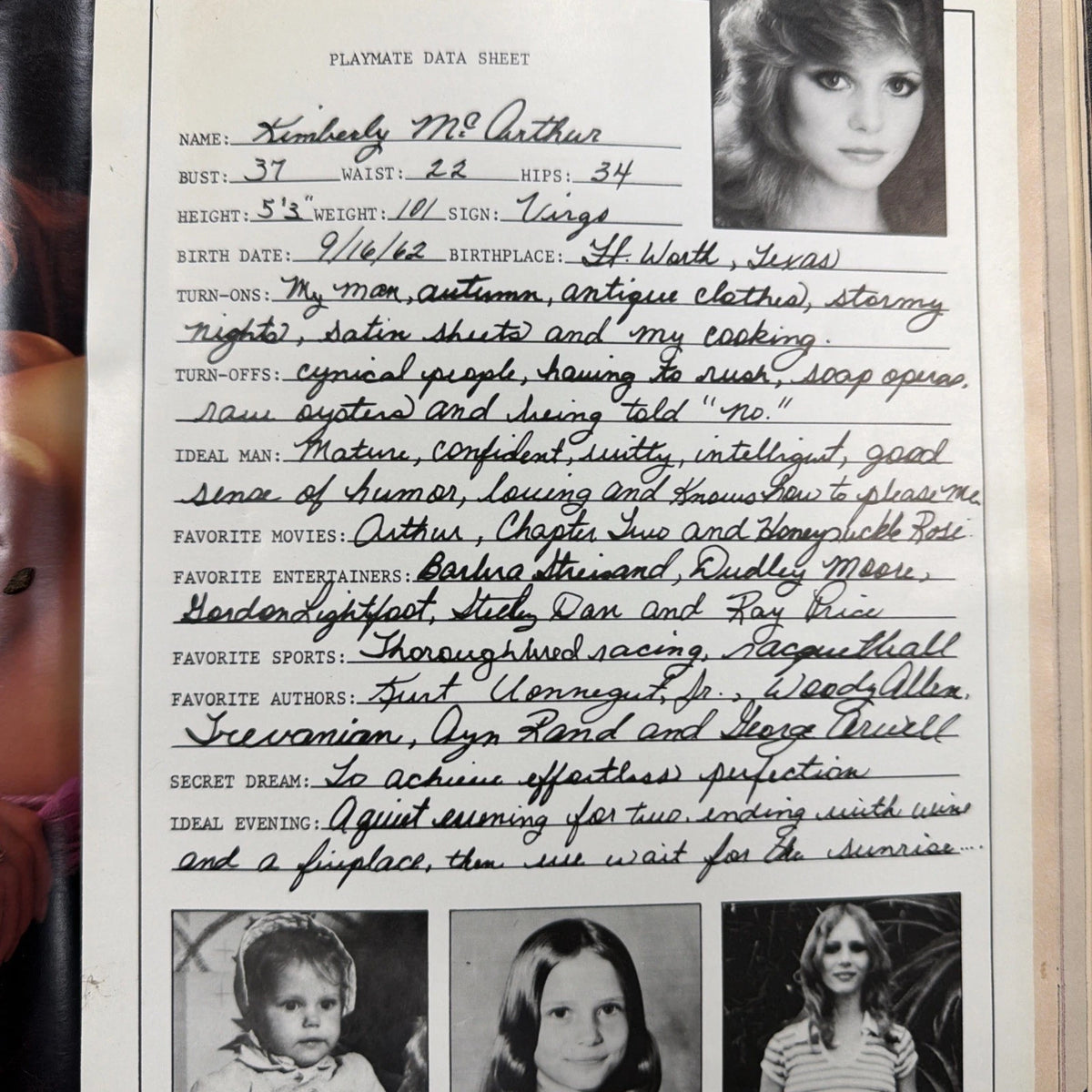 Vintage Playboy Magazine January 1982 w/ Centerfold