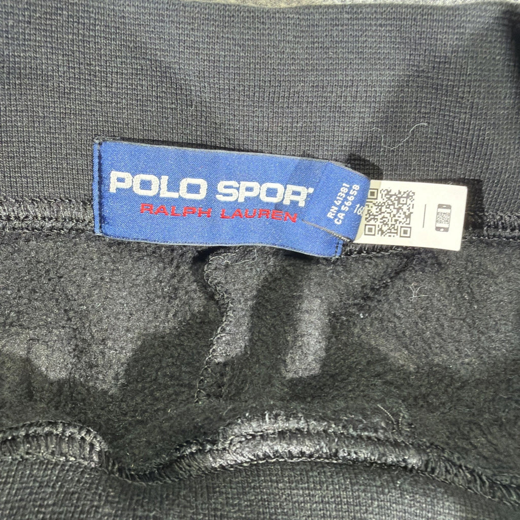 Polo Sport Ralph Lauren Sweatpants Mens S Black Logo Flag Graphic Joggers Fleece