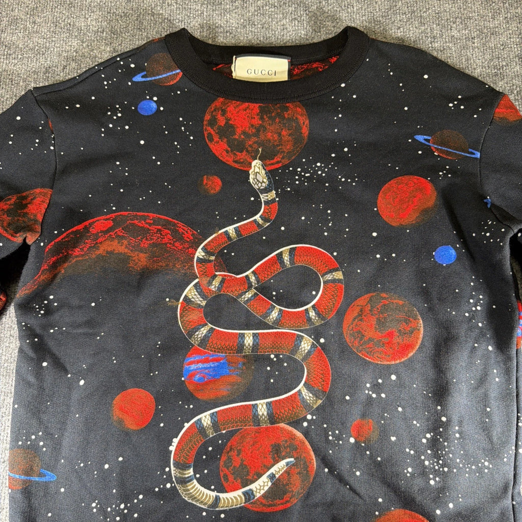 Gucci Sweatshirt King Snake Size S Men's Black Unique Collectible Rare Swethshir