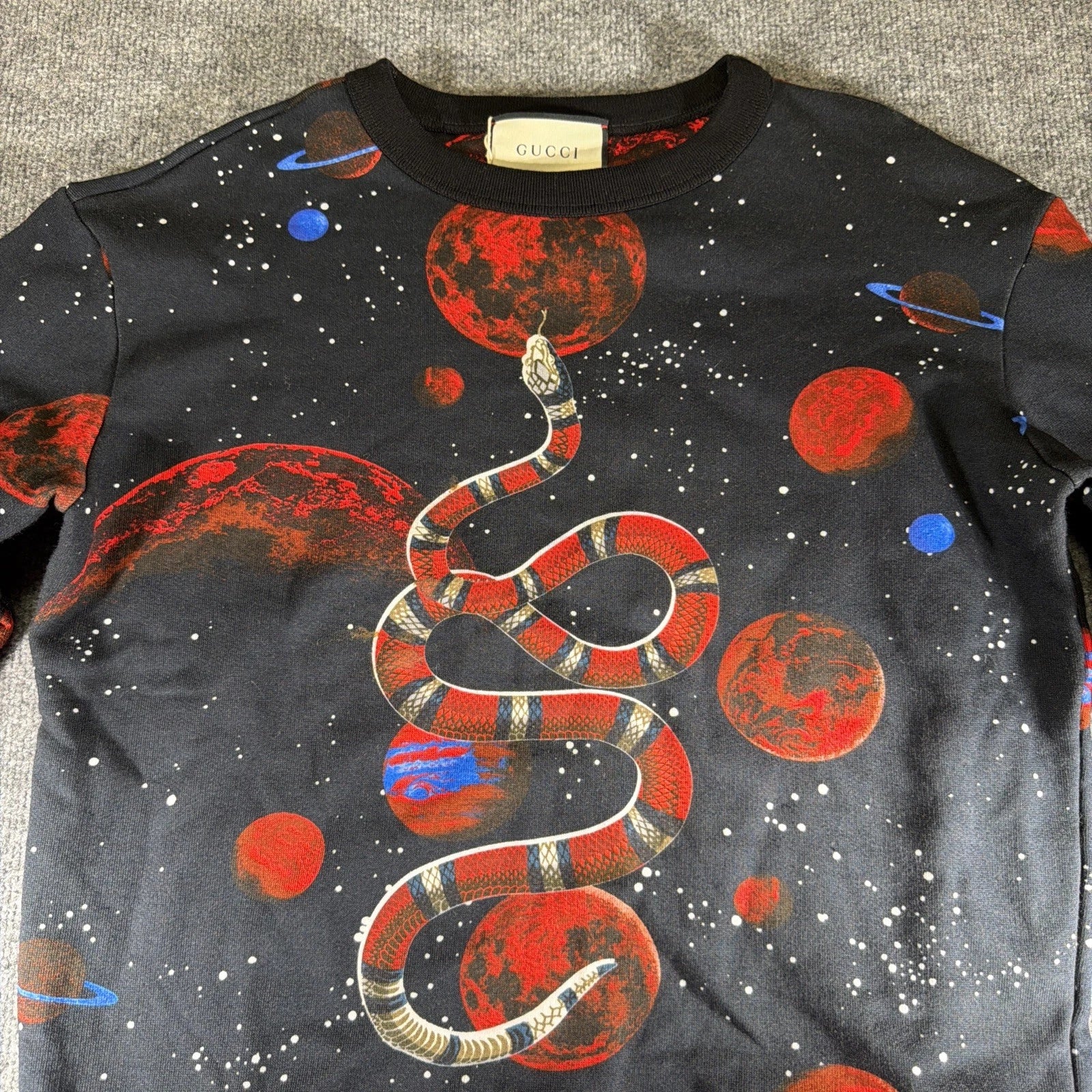 Gucci Sweatshirt King Snake Size S Men's Black Unique Collectible Rare Swethshir