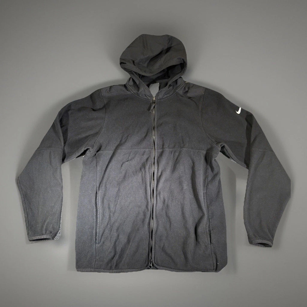 Nike Hoodie Mens M Size Black Dri-FIT Full Zip Fleece Sweatshirt Athletic Jacket