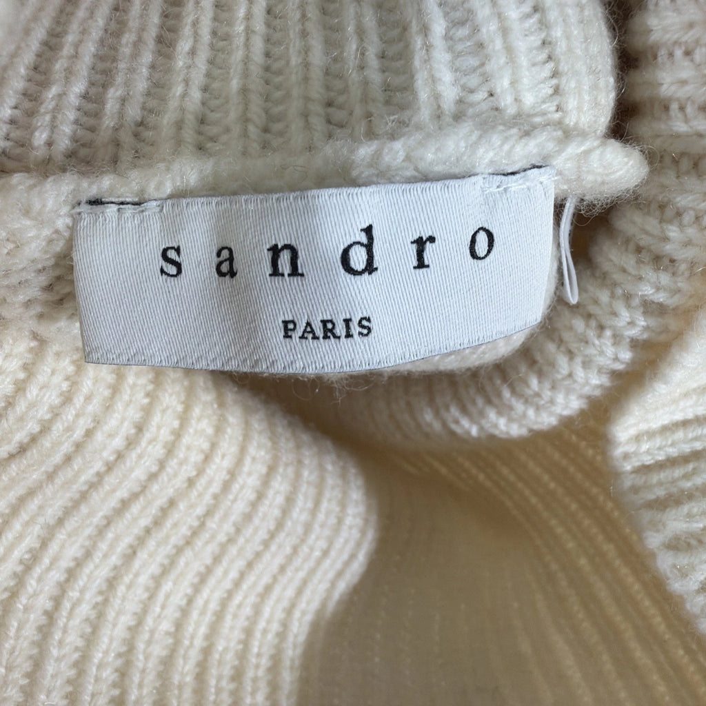 Sandro Paris cream turtleneck sweater, frequently
