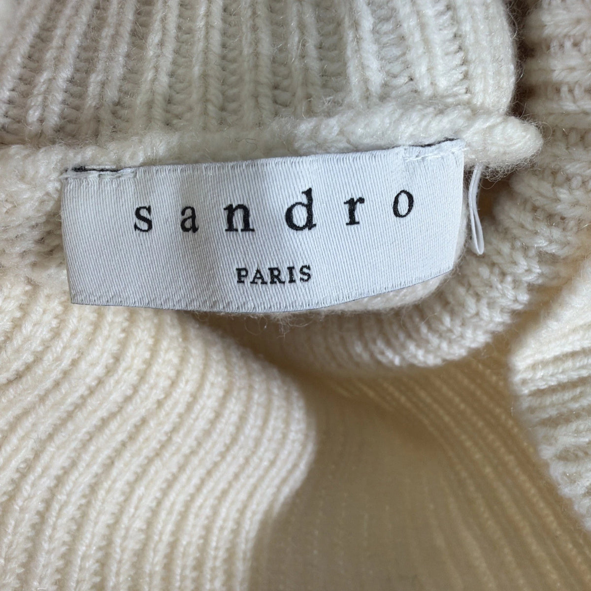 Sandro Paris cream turtleneck sweater, frequently