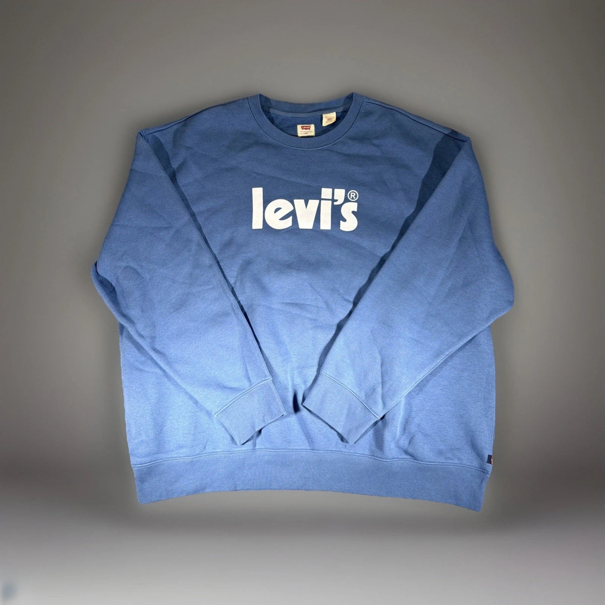 Levi's Sweatshirt Men's XL Long Sleeve Spell Out Logo Crew Neck Blue
